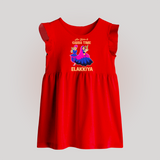 See You in Garba Time Personalized Baby Frock - RED - 0 - 3 Months Old (Chest 17")