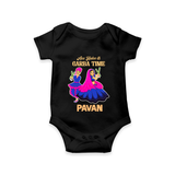 See You in Garba Time Personalized Romper - BLACK - New Born (Chest 14")