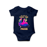 See You in Garba Time Personalized Romper - NAVY BLUE - New Born (Chest 14")