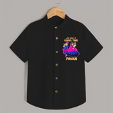 Ae Halo Garba Time Couple Dance Print Personalized Kids Shirt - BLACK - 0 - 6 Months Old (Chest 23")