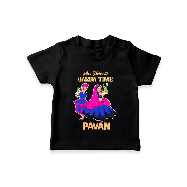 See You in Garba Time Personalized T Shirt - BLACK - 0-5 Months Old (Chest 17")