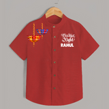 Dandiya Night Diya Illustration Personalized Kids Shirt - RED - 0 - 6 Months Old (Chest 23")