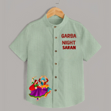 Garba Night Dancer Illustration Personalized Kids Shirt - MINT GREEN - 0 - 6 Months Old (Chest 23")