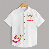Garba Night Celebration Dance Print Personalized Kids Shirt - WHITE - 0 - 6 Months Old (Chest 23")