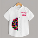 Dandiya Night Mandala Art Print Personalized Kids Shirt - WHITE - 0 - 6 Months Old (Chest 23")