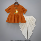 Blessed By Maa Durga - Navaratri Personalized Peplum top and Dhoti pant set for Girls