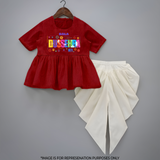 Colorful Dussehra - Navaratri Personalized Peplum top and Dhoti pant set for Girls