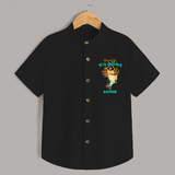 Blessed By Maa Durga - Customized Navaratri Themed Shirt For kids - BLACK - 0 - 6 Months Old (Chest 23")