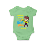 "Happy New Year 2025 - Happy Memories With Our Customized Romper for Babies With Name" - GREEN - 0 - 3 Months Old (Chest 16")