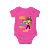 "Happy New Year 2025 - Happy Memories With Our Customized Romper for Babies With Name" - HOT PINK - 0 - 3 Months Old (Chest 16")