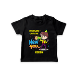 "Happy New Year 2025 - Happy Memories With Our Customized T-Shirt for Kids With Name" - BLACK - 0-5 Months Old (Chest 17")