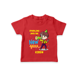 "Happy New Year 2025 - Happy Memories With Our Customized T-Shirt for Kids With Name" - RED - 0-5 Months Old (Chest 17")