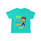 "Happy New Year 2025 - Happy Memories With Our Customized T-Shirt for Kids With Name" - TEAL - 0-5 Months Old (Chest 17")