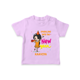 "Happy New Year 2025 - Cherished Moments With Our Customized T-Shirt for Kids With Name" - LILAC - 0-5 Months Old (Chest 17")