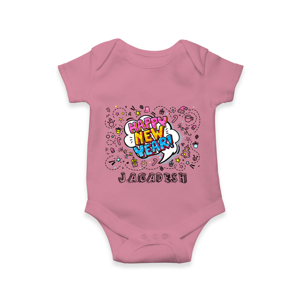 "Happy New Year 2025 - Precious Memories With Our Customized Romper for Babies With Name" - ONION - 0 - 3 Months Old (Chest 16")