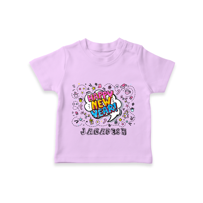 "Happy New Year 2025 - Precious Memories With Our Customized T-Shirt for Kids With Name" - LILAC - 0-5 Months Old (Chest 17")