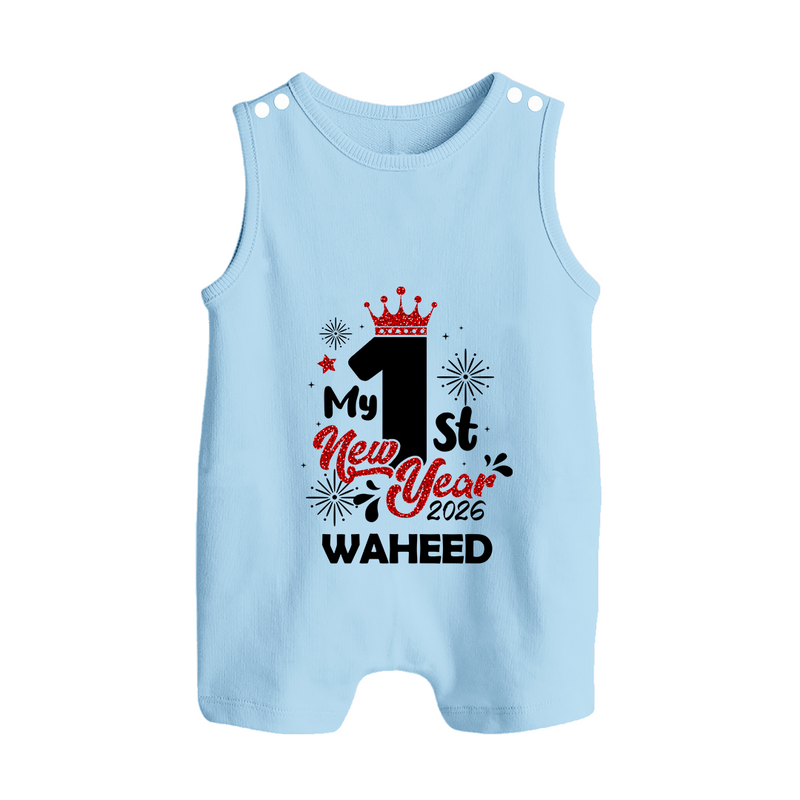 My 1st New Year 2026 | Customized Romper Suit   - BABY BLUE - 0 - 5 Months Old (Chest 18")