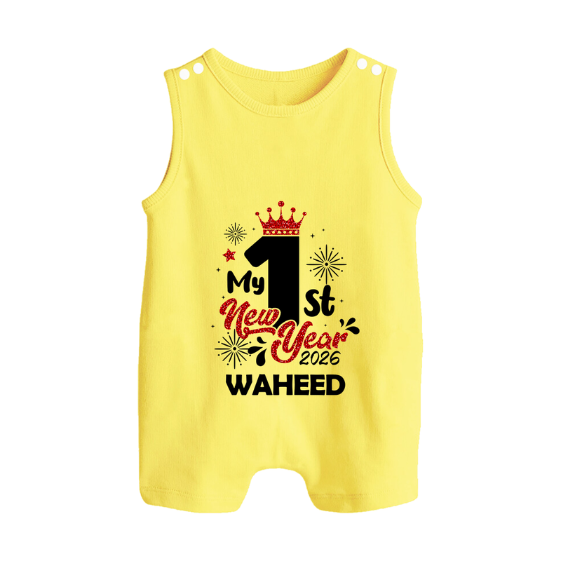 My 1st New Year 2026 | Customized Romper Suit   - PASTEL YELLOW - 0 - 5 Months Old (Chest 18")