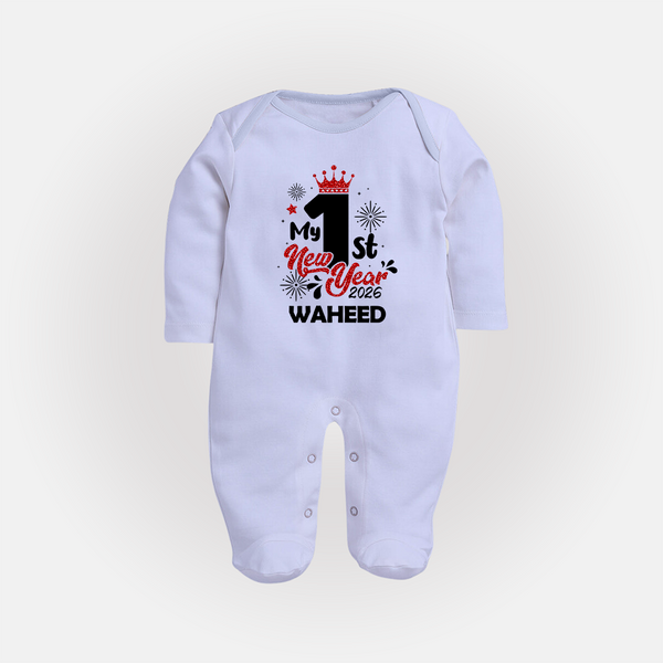 My 1st New Year 2026 | Customized Fullbody Suit   - BABY BLUE - New Born (Chest 7.5")