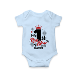 "My First New Year 2025 - Happy Memories With Our Customized Romper for Babies With Name" - BABY BLUE - 0 - 3 Months Old (Chest 16")