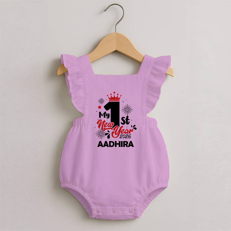 My 1st New Year 2026 | Customized Romper Frock for Girls - BABY PINK - 0 - 3 Months Old (Chest 19")
