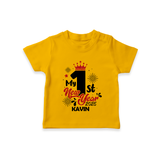 "My First New Year 2025 - Happy Memories With Our Customized T-Shirt for Kids With Name" - CHROME YELLOW - 0-5 Months Old (Chest 17")