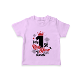 "My First New Year 2025 - Happy Memories With Our Customized T-Shirt for Kids With Name" - LILAC - 0-5 Months Old (Chest 17")