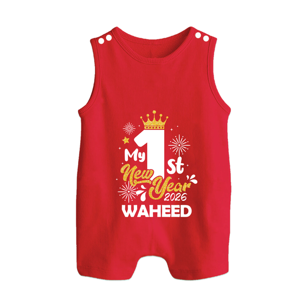 My 1st New Year 2026 | Customized Romper Suit   - RED - 0 - 5 Months Old (Chest 18")