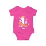 "My First New Year 2025 - Happy Memories With Our Customized Romper for Babies With Name" - HOT PINK - 0 - 3 Months Old (Chest 16")