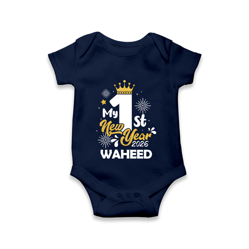 My 1st New Year 2026 | Customized Romper for Kids - NAVY BLUE - New Born (Chest 14")