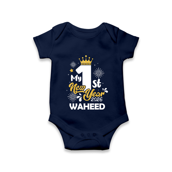 My 1st New Year 2026 | Customized Romper for Kids - NAVY BLUE - New Born (Chest 14")