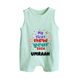 My First New Year 2026 – Colorful Stars | Personalised Romper Suit   - MINT GREEN - 0 - 5 Months Old (Chest 18")