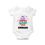My First New Year 2026 – Colorful Stars | Personalised Romper for Kids - WHITE - New Born (Chest 14")