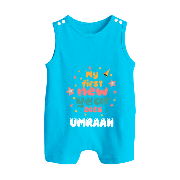 My First New Year 2026 – Colorful Stars | Personalised Romper Suit   - SKY BLUE - 0 - 5 Months Old (Chest 18")