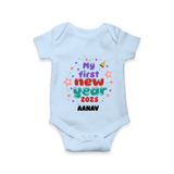 "My First New Year 2025 - Cherished Moments With Our Customized Romper for Babies With Name" - BABY BLUE - 0 - 3 Months Old (Chest 16")