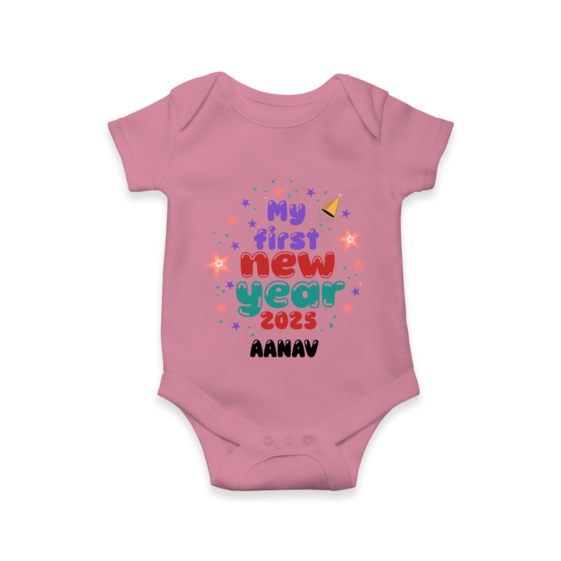 "My First New Year 2025 - Cherished Moments With Our Customized Romper for Babies With Name" - ONION - 0 - 3 Months Old (Chest 16")