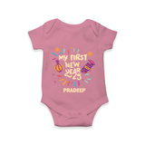 "My First New Year 2025 - Joyful Keepsake With Our Customized Romper for Babies With Name" - ONION - 0 - 3 Months Old (Chest 16")