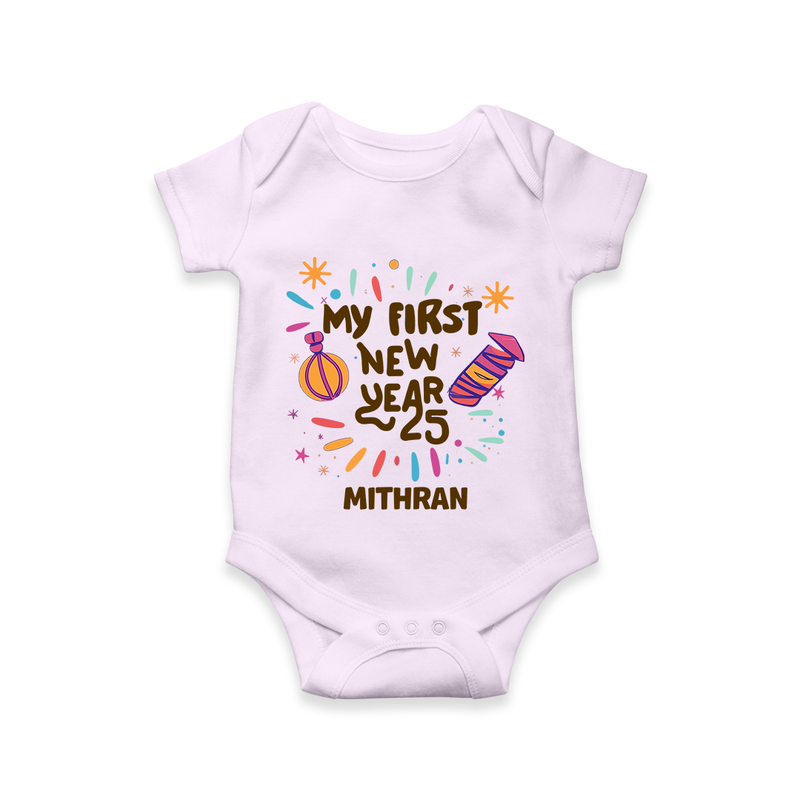 "My First New Year 2025 - Joyful Keepsake With Our Customized Romper for Babies With Name" - LILAC - 0 - 3 Months Old (Chest 16")