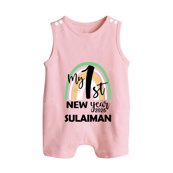 My 1st New Year 2026 – Rainbow Theme| Customized Romper Suit   - BABY PINK - 0 - 5 Months Old (Chest 18")