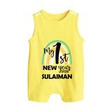 My 1st New Year 2026 – Rainbow Theme| Customized Romper Suit   - PASTEL YELLOW - 0 - 5 Months Old (Chest 18")