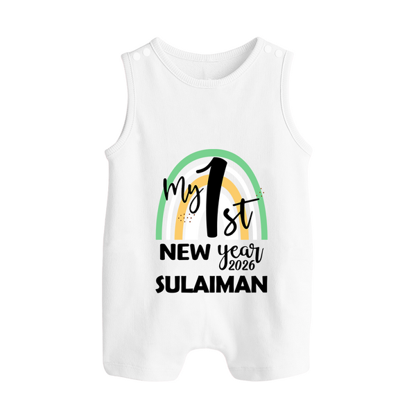My 1st New Year 2026 – Rainbow Theme| Customized Romper Suit   - WHITE - 0 - 5 Months Old (Chest 18")