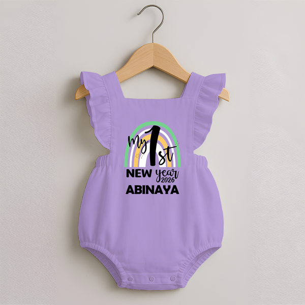 My 1st New Year 2026 – Rainbow Theme| Customized Romper Frock for Girls - LILAC - 0 - 3 Months Old (Chest 19")