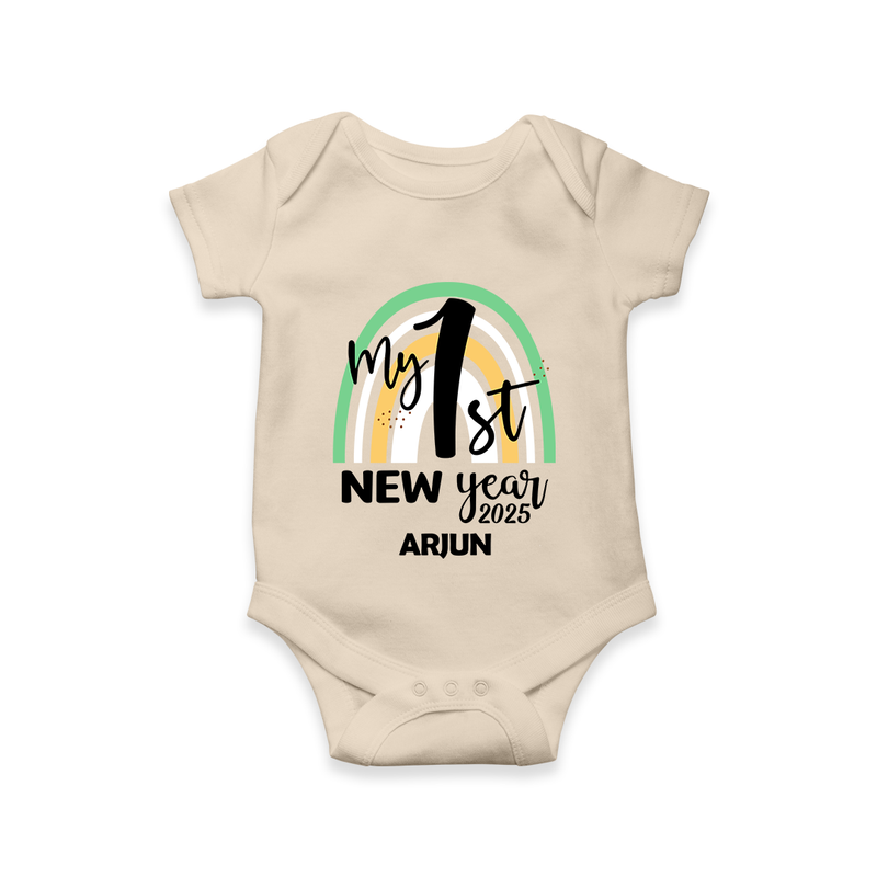 "My First New Year 2025 - Precious Memories With Our Customized Romper for Babies With Name" - IVORY - 0 - 3 Months Old (Chest 16")