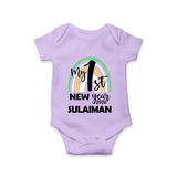 My 1st New Year 2026 – Rainbow Theme| Customized Romper for Kids - LILAC - New Born (Chest 14")