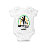 "My First New Year 2025 - Precious Memories With Our Customized Romper for Babies With Name" - WHITE - 0 - 3 Months Old (Chest 16")