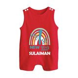 My 1st New Year 2026 – Rainbow Theme| Customized Romper Suit   - RED - 0 - 5 Months Old (Chest 18")