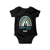 "My First New Year 2025 - Precious Memories With Our Customized Romper for Babies With Name" - BLACK - 0 - 3 Months Old (Chest 16")