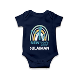 My 1st New Year 2026 – Rainbow Theme| Customized Romper for Kids - NAVY BLUE - New Born (Chest 14")