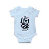 "My First New Year 2025 - Unforgettable With Our Customized Romper for Babies With Name" - BABY BLUE - 0 - 3 Months Old (Chest 16")