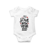 "My First New Year 2025 - Unforgettable With Our Customized Romper for Babies With Name" - WHITE - 0 - 3 Months Old (Chest 16")